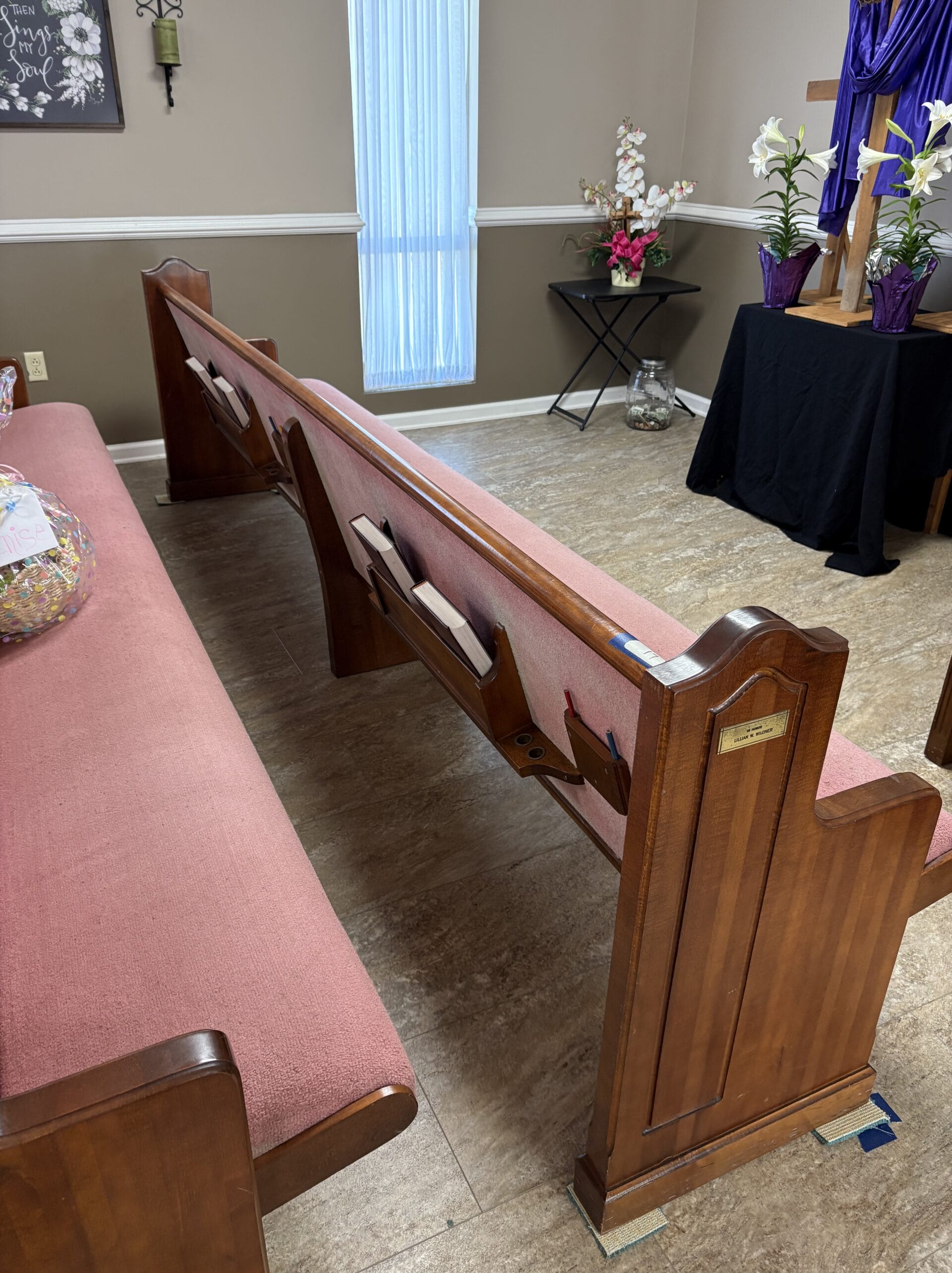 Church pew restoration and wood refinishing