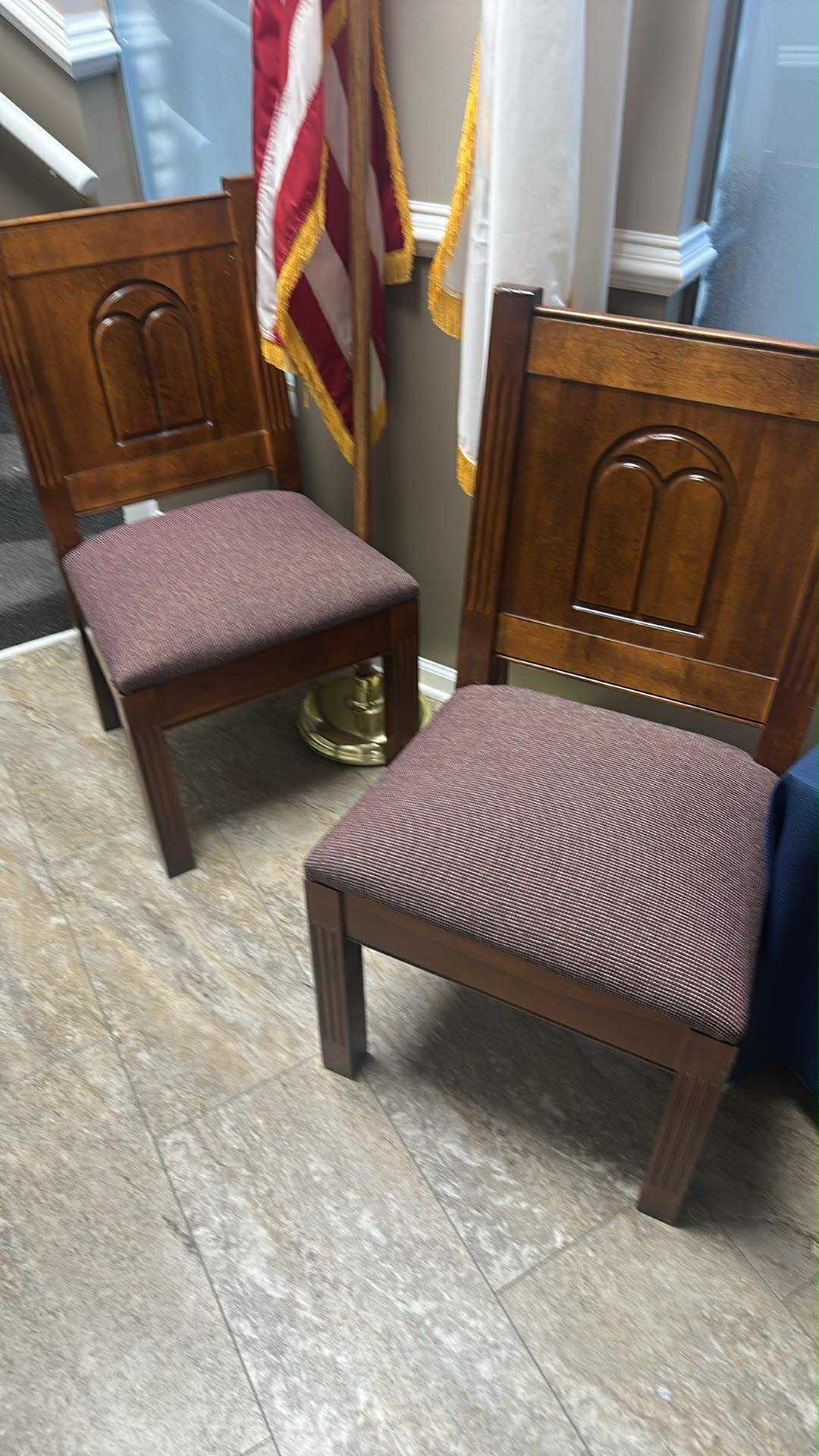 Sanctuary makeover with restored church chairs